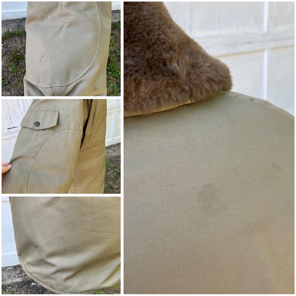 Sears Outdoorsman Feather Down Winter Coat Faux Fur Collar Vintage 70s Tan - Picture 9 of 14
